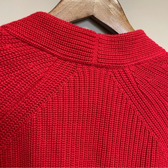 Brax Vibrant Red Cable Knit Women's Cardigan Size 40 or Large - Picture 8 of 14
